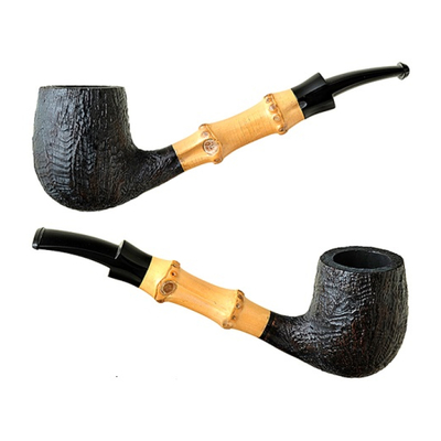 Курительная трубка Tsuge Bamboo Half Bent Sandblast, без фильтра вид 1