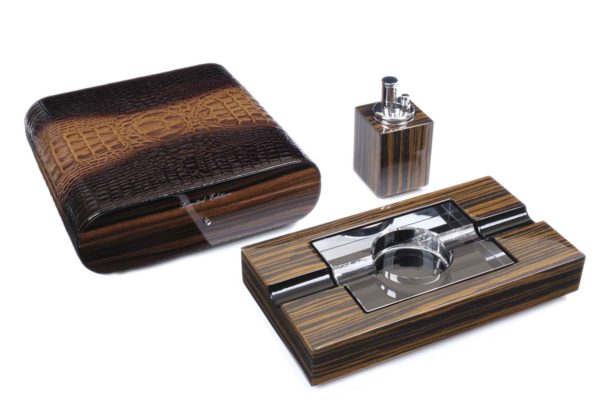 Набор сигарных аксессуаров Gentili SET-SV20-Croco-Dark-2 вид 1