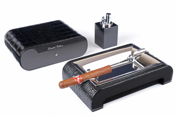 Набор сигарных аксессуаров Gentili SET-SV10-Croco-Black вид 1
