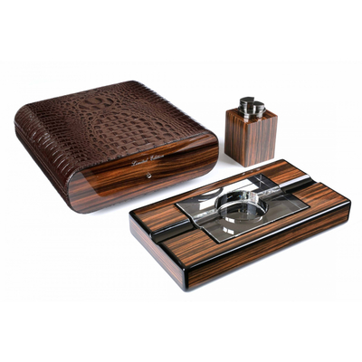 Набор сигарных аксессуаров Gentili SET-SV20-Croco-Dark вид 1