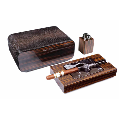Набор сигарных аксессуаров Gentili SET-SV40-Croco-Dark вид 2