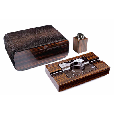 Набор сигарных аксессуаров Gentili SET-SV40-Croco-Dark вид 1
