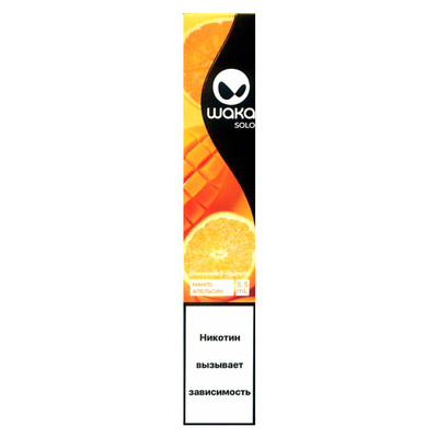 Одноразовые электронные сигареты Waka Solo 1800 Puff Mango Orange Манго и Апельсин вид 1