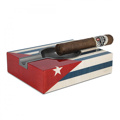 Пепельница из дерева Adorini Cuba под 2 сигары, кубинский флаг 16163 вид 5