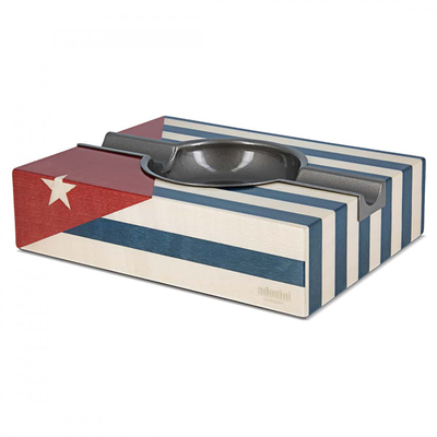 Пепельница из дерева Adorini Cuba под 2 сигары, кубинский флаг 16163 вид 1