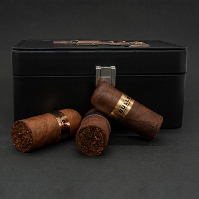 Подарочный набор сигар Pelo de Oro Bulldog в в кожаной коробке 3 шт. вид 9