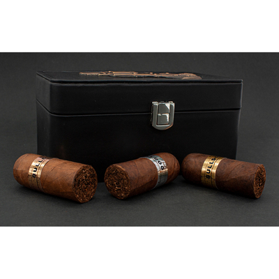 Подарочный набор сигар Pelo de Oro Bulldog в в кожаной коробке 3 шт. вид 10