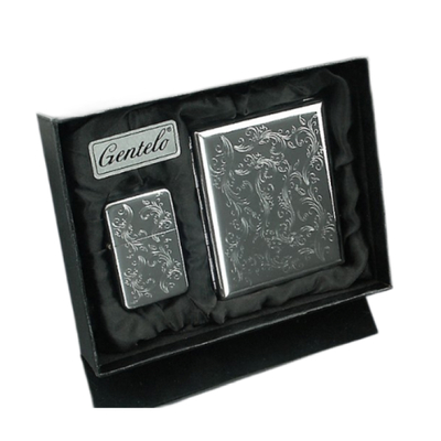 Подарочный набор портсигар с зажигалкой Gentelo 3-4080 вид 1