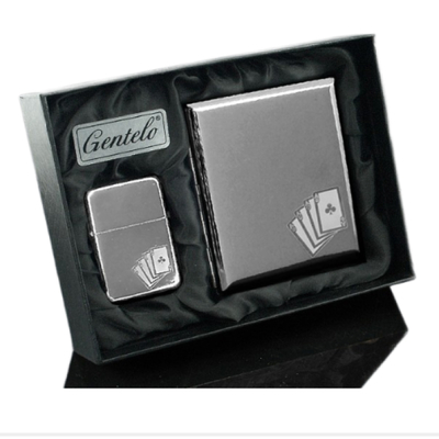 Подарочный набор портсигар с зажигалкой Gentelo 3-4111 вид 1