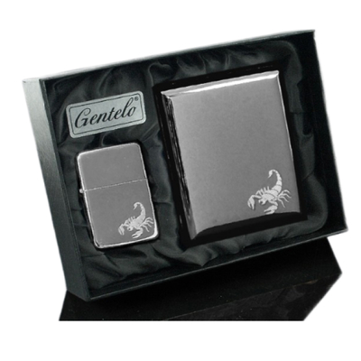 Подарочный набор портсигар с зажигалкой Gentelo 3-4112 вид 1