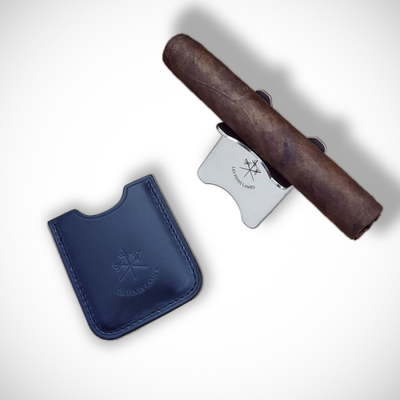 Подставка под сигару Petrol Blue Leather Cigar Stand (Синяя) вид 1