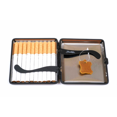 Портсигар Passatore на 20 сигарет, натуральная буйволиная кожа, светло-коричневый C105 вид 3