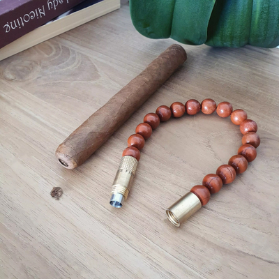 Пробойник-браслет для сигар Brass, Red Jasper вид 2