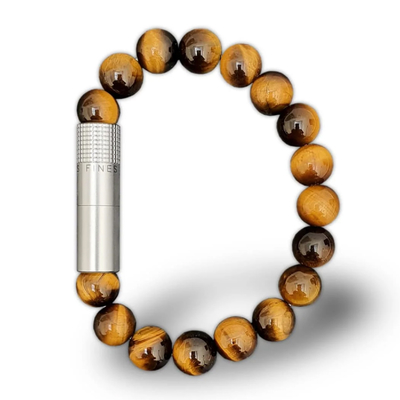 Пробойник-браслет для сигар Нержавеющая сталь 316L, Tiger Eye 10 мм. вид 1