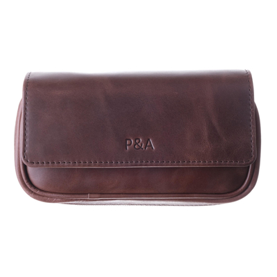 Сумка P&A для 2 трубок и табака, натуральная кожа Crazy Horse 415-Brown вид 1