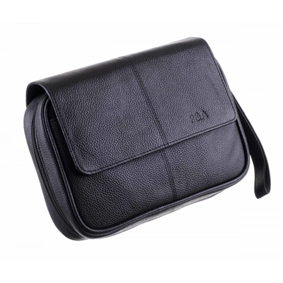 Сумка P&A для 4 трубок и табака, натуральная кожа, подарочная упаковка 418-Black вид 1