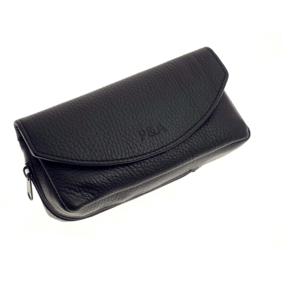 Сумка P&A для трубки и табака, натуральная кожа, черная  P315-Black вид 2
