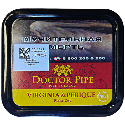 Трубочный табак Doctor Pipe Virginia & Perique Flake Cut 50 гр. вид 1