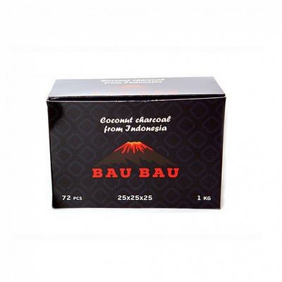 Уголь для кальяна BAU BAU (25mm) - 1KG - 72 BRICKS вид 1