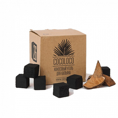 Уголь для кальяна COCOLOCO (26mm) - 1KG - 64 BRICKS вид 1