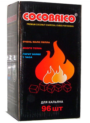 Уголь для кальяна кокосовый Cocobrico 96 куб. вид 1