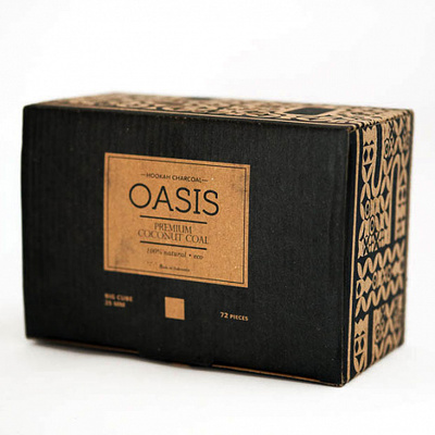 Уголь для кальяна OASIS (25mm) - 1KG - 72 BRICKS вид 1