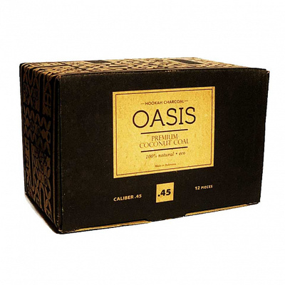 Уголь для кальяна OASIS (45mm) - 1KG - 12 BRICKS вид 1