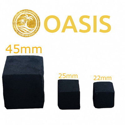 Уголь для кальяна OASIS (45mm) - 1KG - 12 BRICKS вид 2