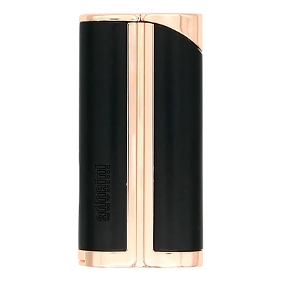 Зажигалка Adorini Single Jet турбо с пробойником, черная с розовым золотом 15440 вид 1