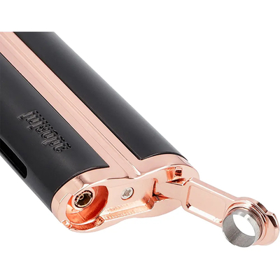 Зажигалка Adorini Single Jet турбо с пробойником, черная с розовым золотом 15440 вид 2