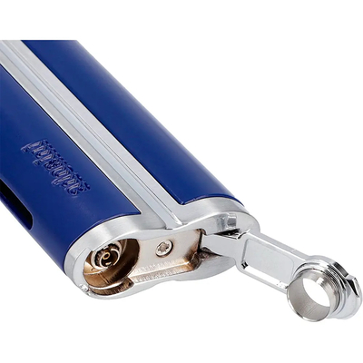 Зажигалка Adorini Single Jet турбо с пробойником, синяя с золотом 15441 вид 2