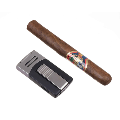 Зажигалка Caseti сигарная, турбо, черно-серебристая CA436-4 вид 3