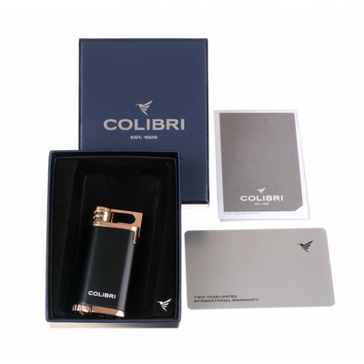 Зажигалка сигарная Colibri Belmont, Черная-розовое Золото LI200C12 вид 5