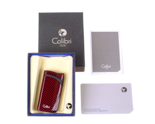 Зажигалка сигарная Colibri Falcon, красный карбон LI310T7 вид 5