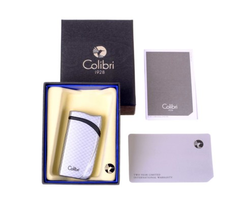 Зажигалка сигарная Colibri Falcon, серебристый карбон LI310T6 вид 3