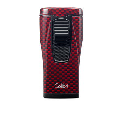 Зажигалка сигарная Colibri Monaco (тройное пламя), красный карбон LI880T12 вид 1