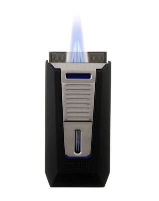 Зажигалка сигарная Colibri Slide (двойное пламя), черная-хром LI850T11 вид 6