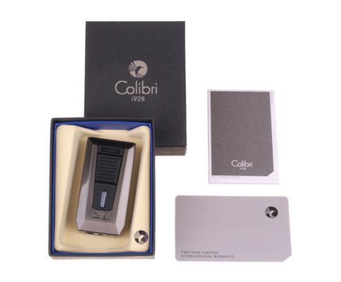Зажигалка сигарная Colibri Slide (двойное пламя), черная-оружейная сталь LI850T12 вид 9