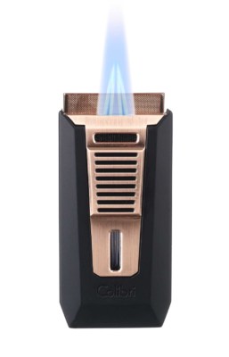 Зажигалка сигарная Colibri Slide (двойное пламя), черная-розовое золото LI850T13 вид 2