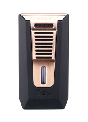 Зажигалка сигарная Colibri Slide (двойное пламя), черная-розовое золото LI850T13 вид 1