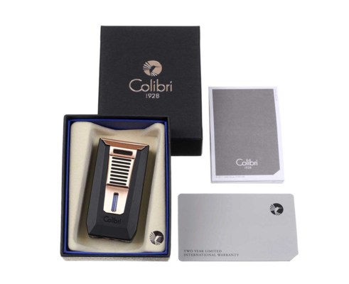 Зажигалка сигарная Colibri Slide (двойное пламя), черная-розовое золото LI850T13 вид 5