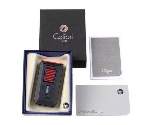 Зажигалка сигарная Colibri Slide (двойное пламя), черно-красная LI850T14 вид 7