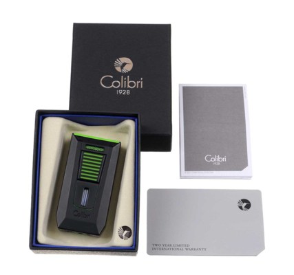 Зажигалка сигарная Colibri Slide (двойное пламя), черно-зеленая LI850T16 вид 6