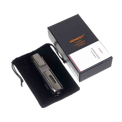 Зажигалка сигарная Honest, пятиструйное пламя, оружейная сталь 465-Gunmetal вид 6