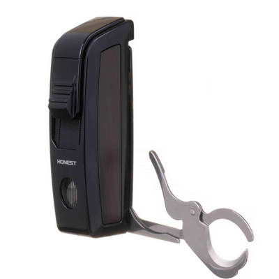 Зажигалка сигарная Honest, с ножницами, черная 823-Black вид 4