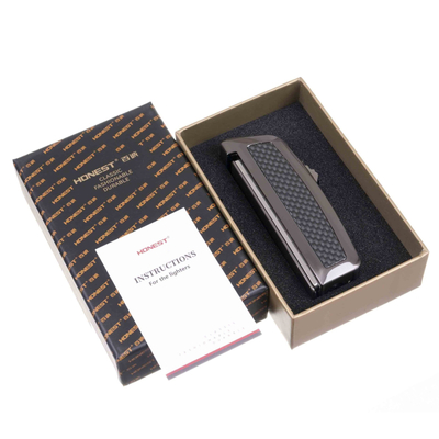 Зажигалка сигарная Honest, с ножницами, оружейная сталь 823-Gunmetal вид 6