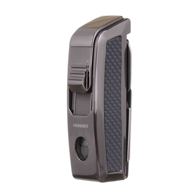 Зажигалка сигарная Honest, с ножницами, оружейная сталь 823-Gunmetal вид 1