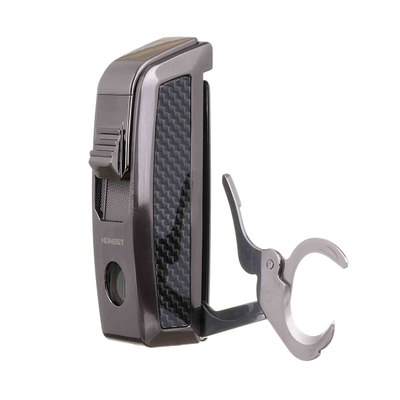 Зажигалка сигарная Honest, с ножницами, оружейная сталь 823-Gunmetal вид 4