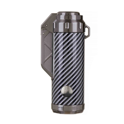 Зажигалка сигарная Honest, тройное пламя, с пробойником, карбон 835-Carbon вид 1