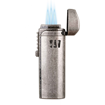 Зажигалка сигарная Passatore, тройное пламя, с пробойником и сигарным ложементом, серебристый антик 234-552 вид 3